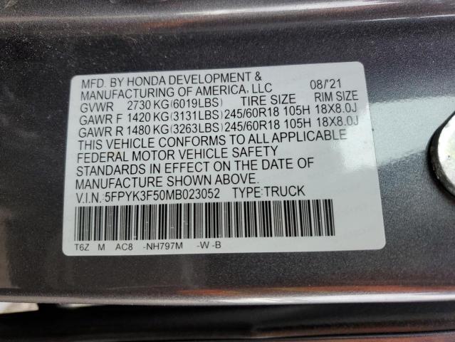 2021 HONDA RIDGELINE #3316715422