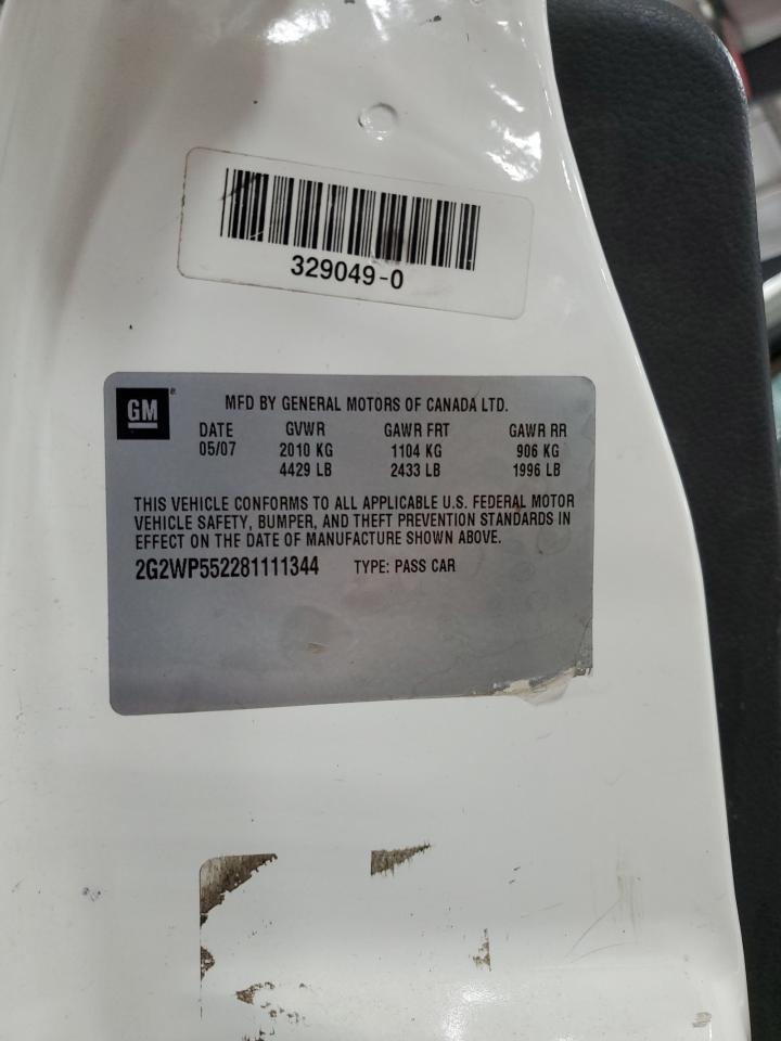 Lot #3291376195 2008 PONTIAC GRAND PRIX