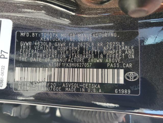 2017 TOYOTA CAMRY LE #3297236408