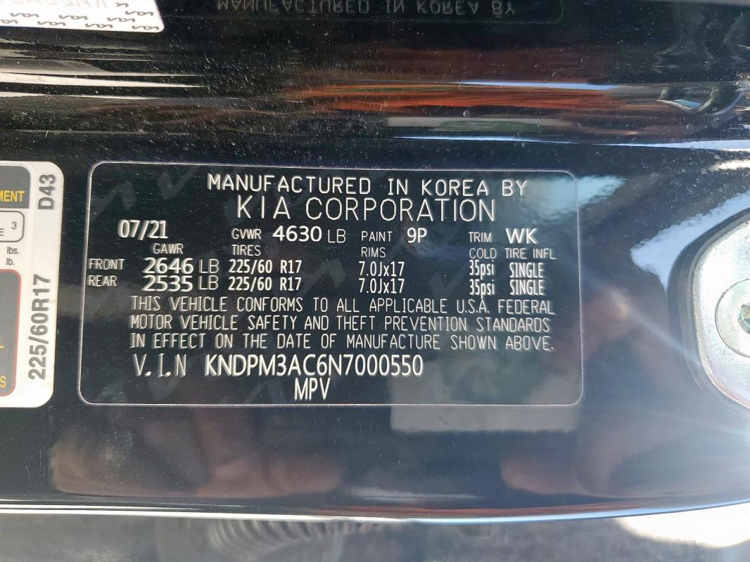 2022 KIA SPORTAGE L #3291479923