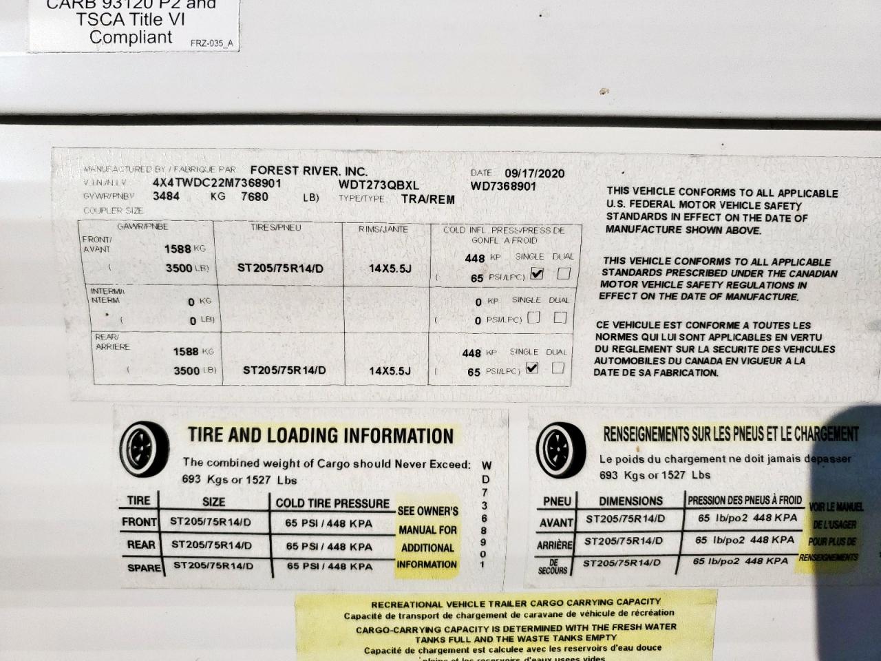 Lot #3292690641 2021 WILDCAT TRV TRL