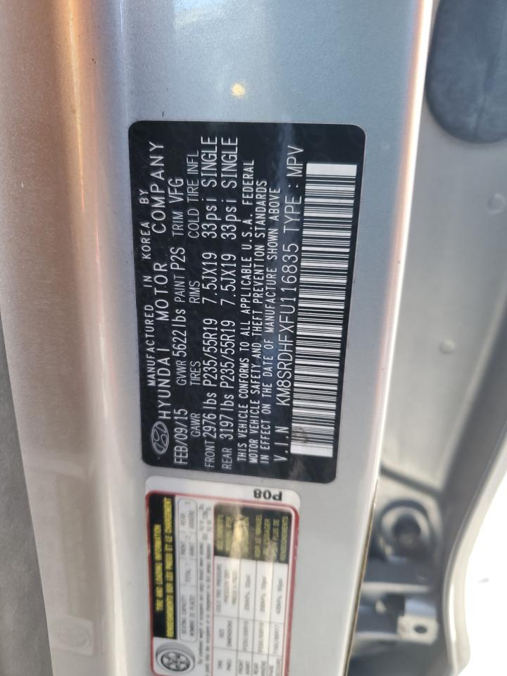 Lot #3301933437 2015 HYUNDAI SANTA FE G