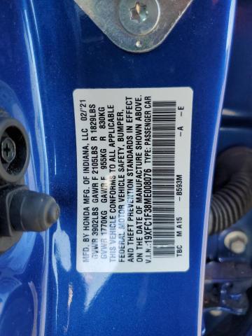 2021 HONDA CIVIC EX #3297957788