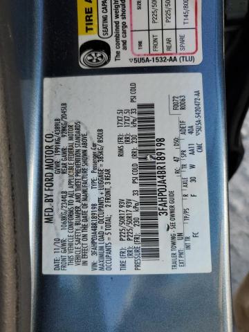 2011 FORD FUSION SEL - 3FAHP0JA4BR189198