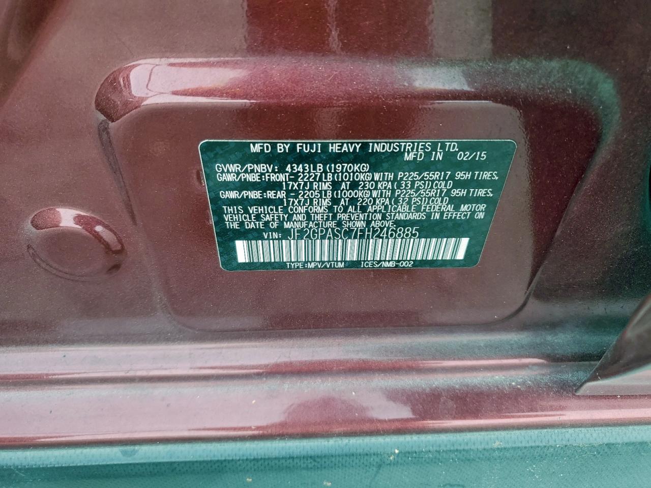 SUBARU XV SPORT LIMITED