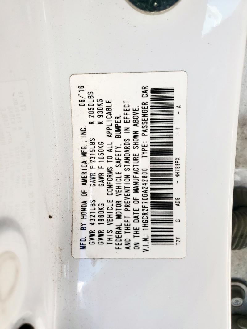 2016 HONDA ACCORD EX #3296541396