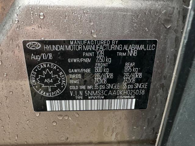 2019 HYUNDAI SANTA FE S - 5NMS3CAA0KH025038