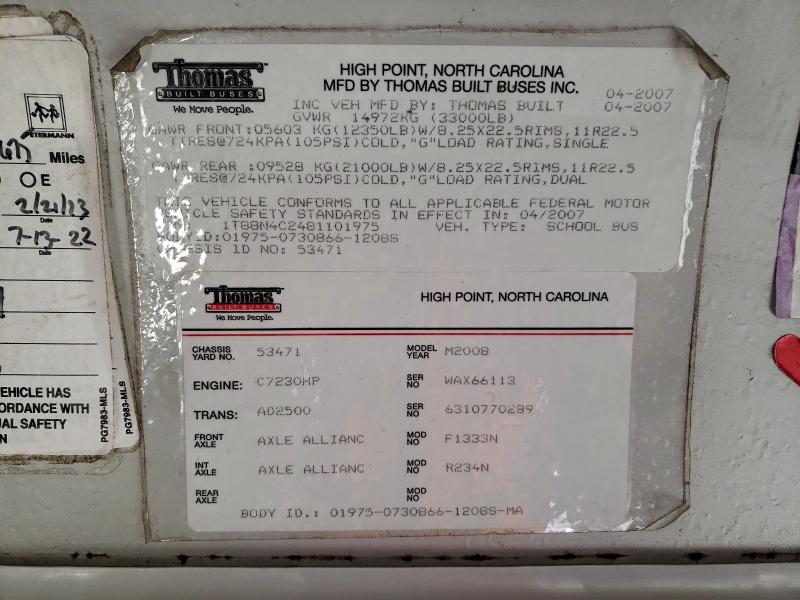 2008 THOMAS SAF-T-LINER MVP-EF #3304602494