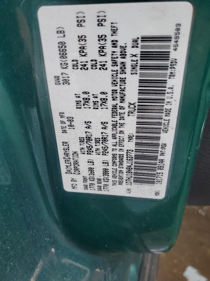 Lot #3315903136 2004 DODGE RAM 1500 S