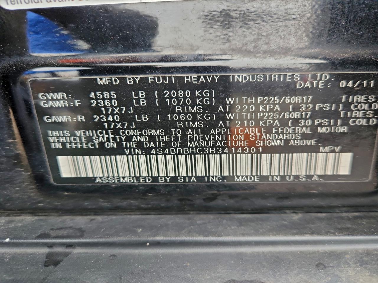 SUBARU OUTBACK 2.5I PREMIUM