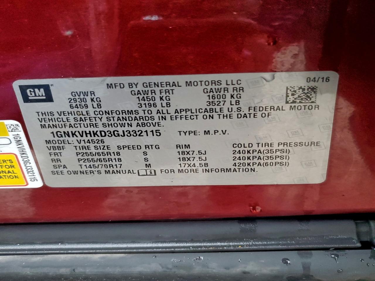 CHEVROLET TRAVERSE LT