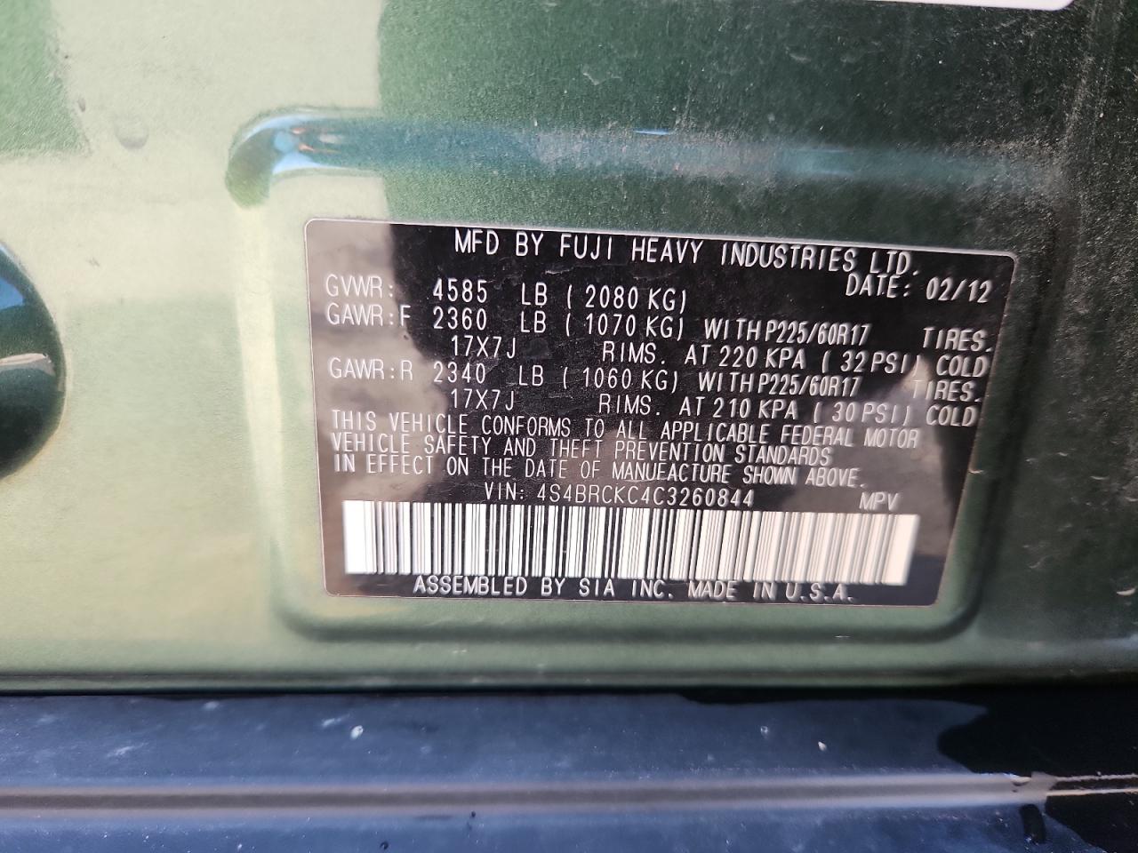 SUBARU OUTBACK 2.5I LIMITED