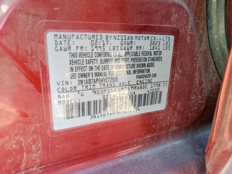 2017 NISSAN SENTRA S #3291620316