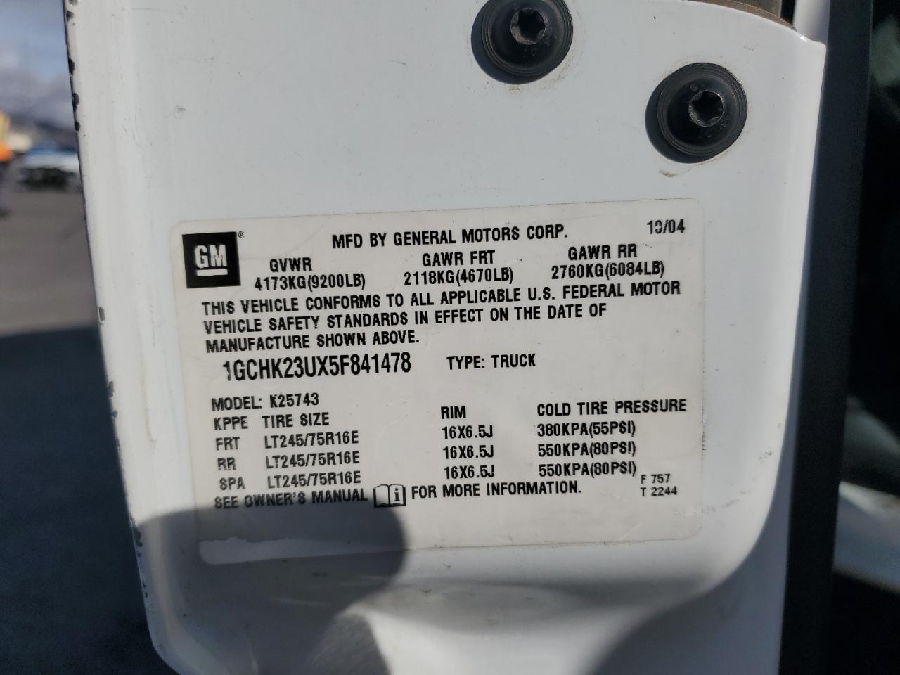 Lot #3294657036 2005 CHEVROLET SILVERADO