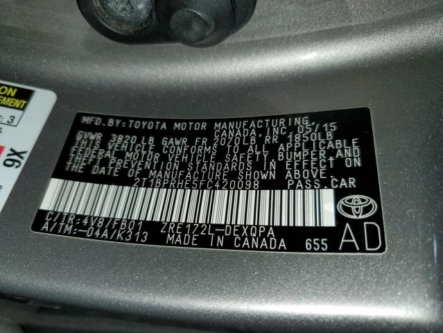 2015 TOYOTA COROLLA EC - 2T1BPRHE5FC420098