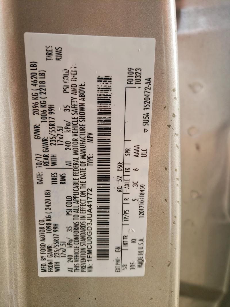 2018 FORD ESCAPE SE #3303869755