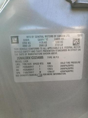 2012 CHEVROLET EQUINOX LT - 2GNALDEK1C6234986