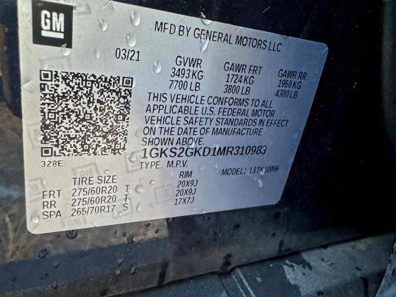 2021 GMC YUKON XL K #3297893789