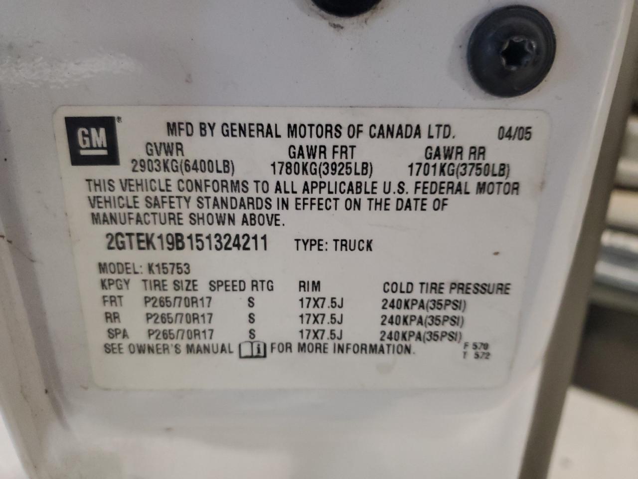 Lot #3284683330 2005 GMC NEW SIERRA