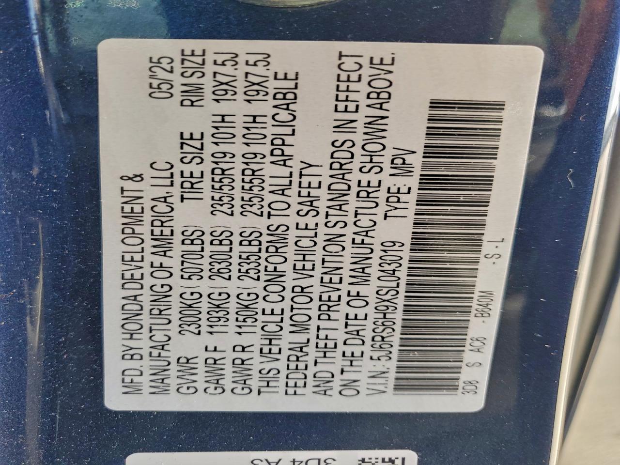 HONDA CR-V SPORT TOURING