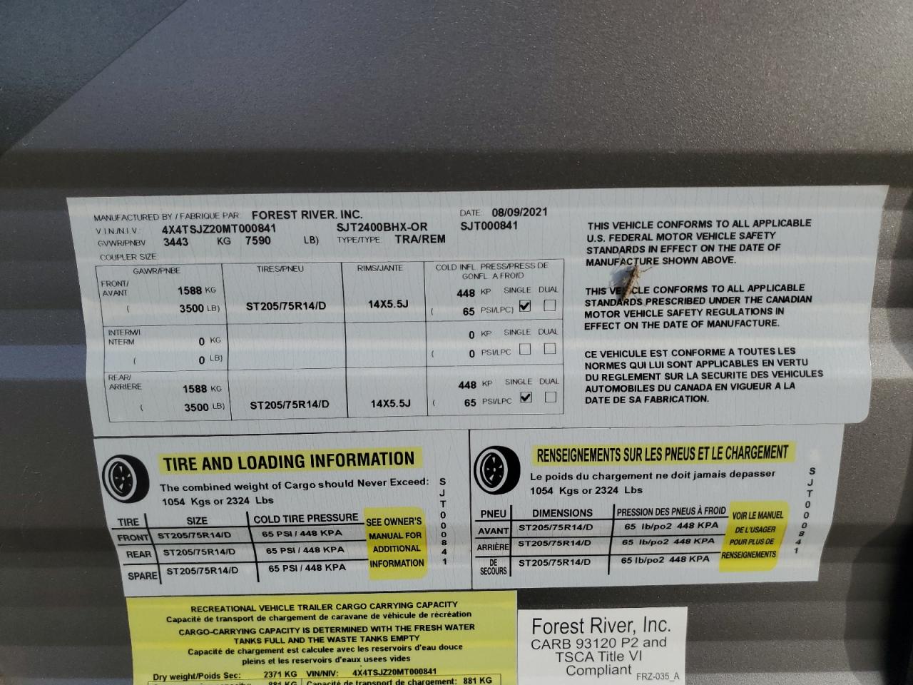 Lot #3282535871 2021 FRRV TRAILER