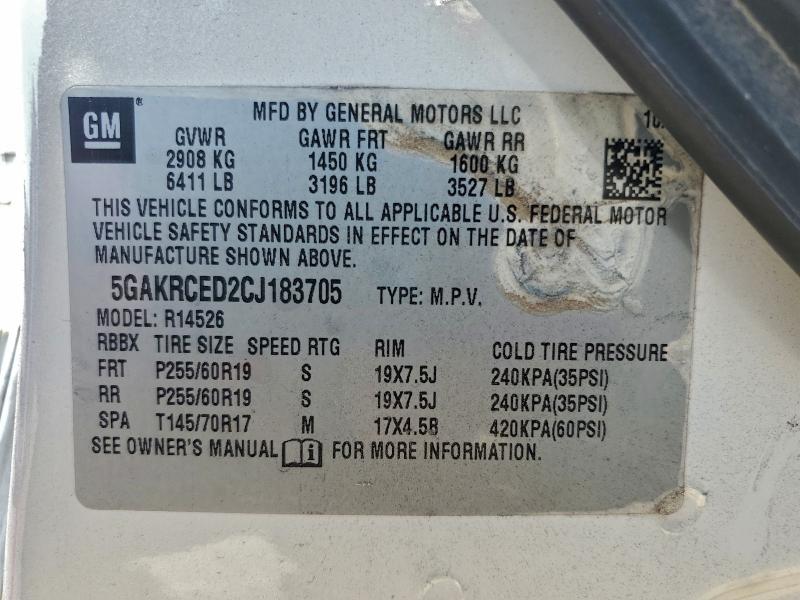 2012 BUICK ENCLAVE #3292733622