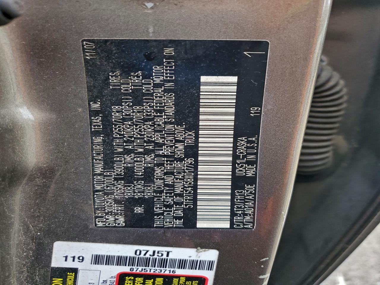 Lot #3302791934 2008 TOYOTA TUNDRA DOU