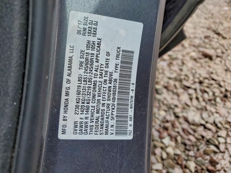 2017 HONDA RIDGELINE #3304516568