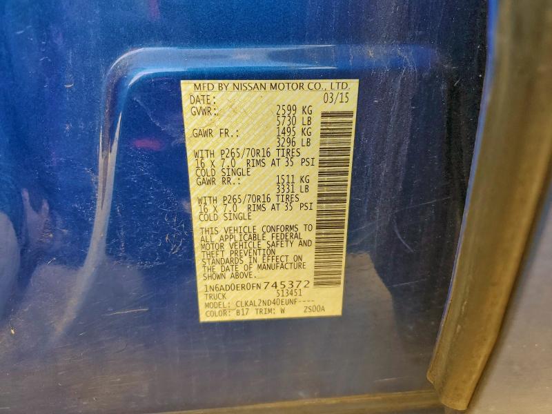 2015 NISSAN FRONTIER S #3305679752