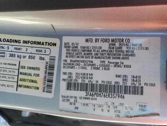 2014 FORD FUSION SE - 3FA6P0H76ER357946