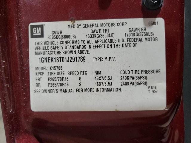 2001 CHEVROLET TAHOE K150 #3297124543