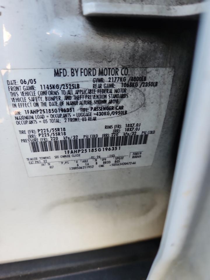 Lot #3290262219 2005 FORD FIVE HUNDR