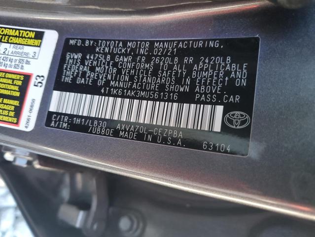 2021 TOYOTA CAMRY XSE #3301859003