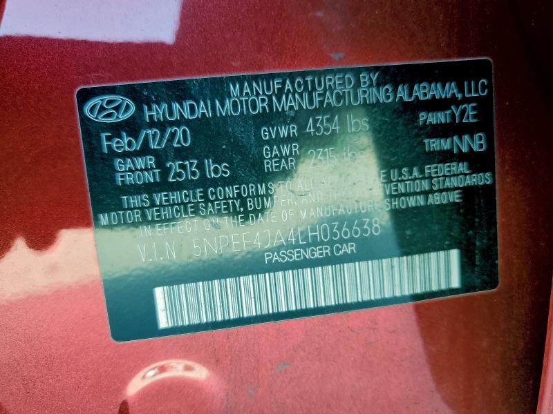 2020 HYUNDAI SONATA SEL #3297115534