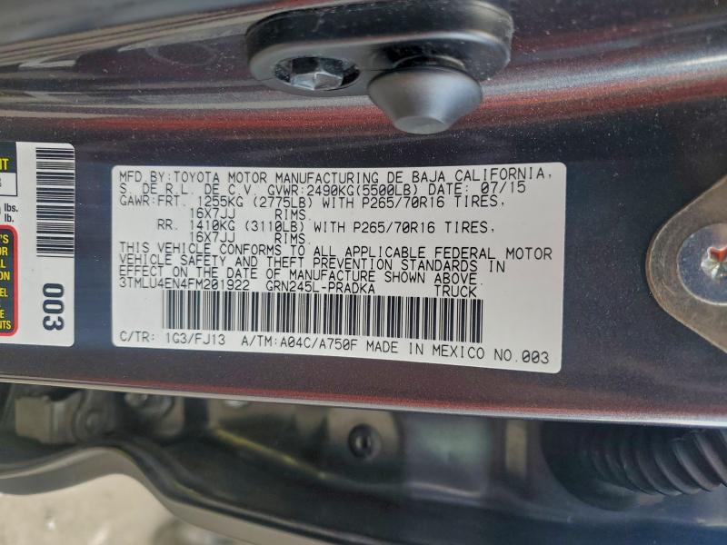 2015 TOYOTA TACOMA DOU #3301834430