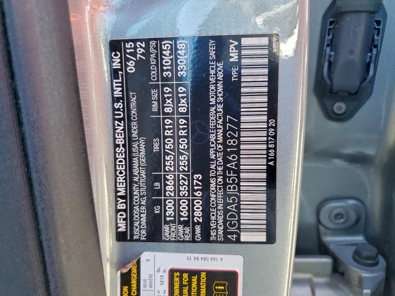 2015 MERCEDES-BENZ ML 350 #3297181899