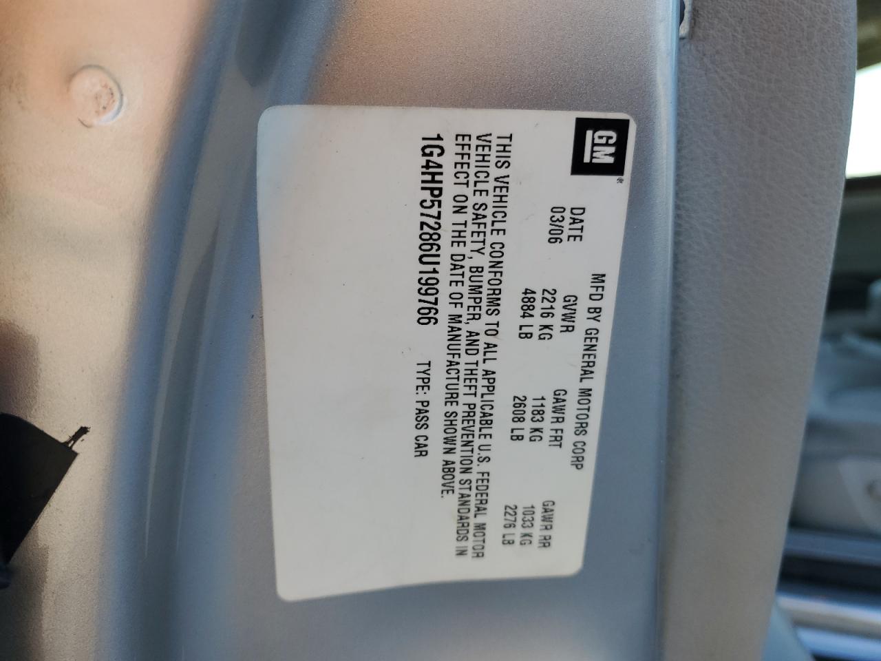 Lot #3301835341 2006 BUICK LUCERNE CX