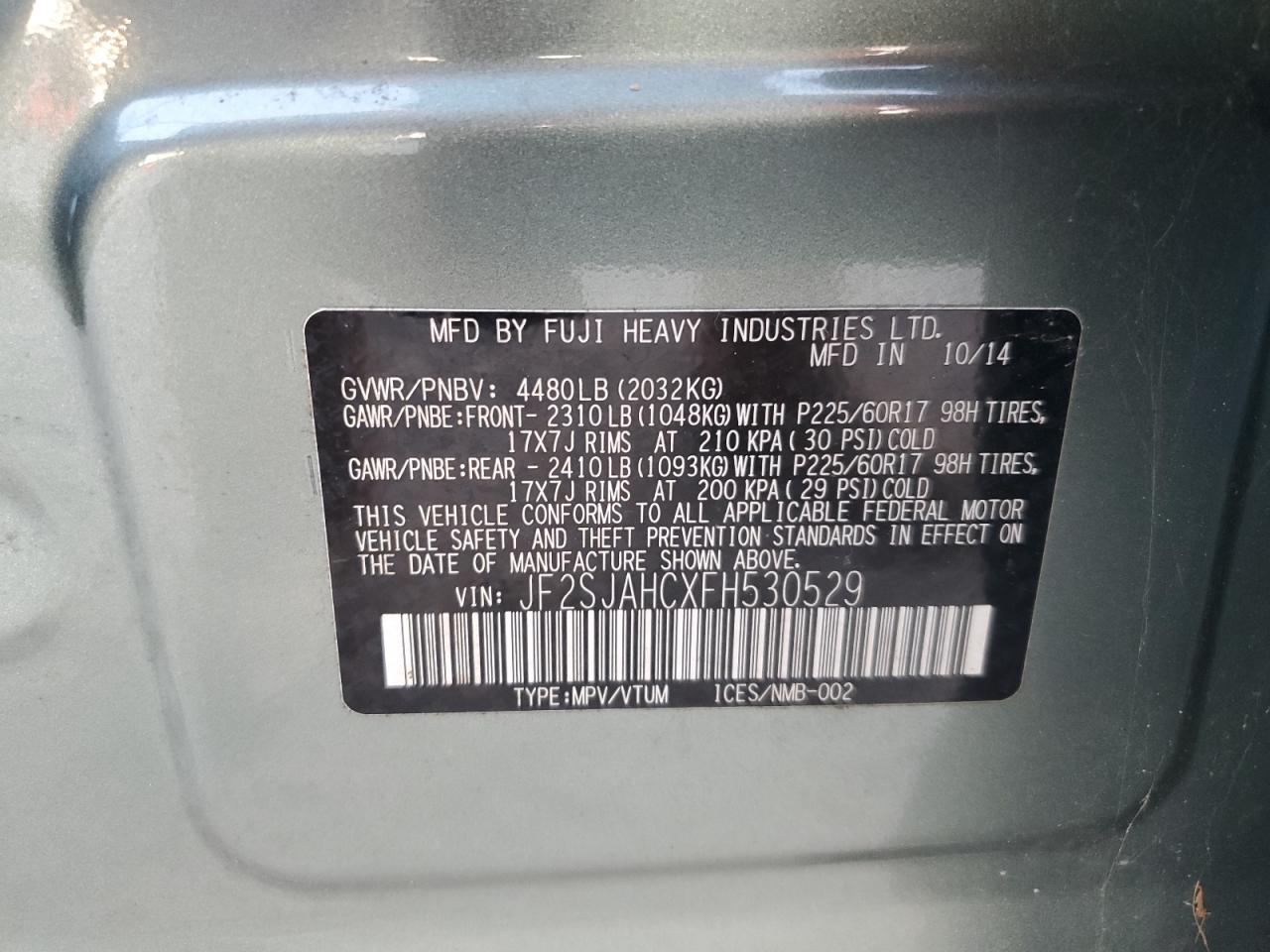 Lot #3302860892 2015 SUBARU FORESTER 2