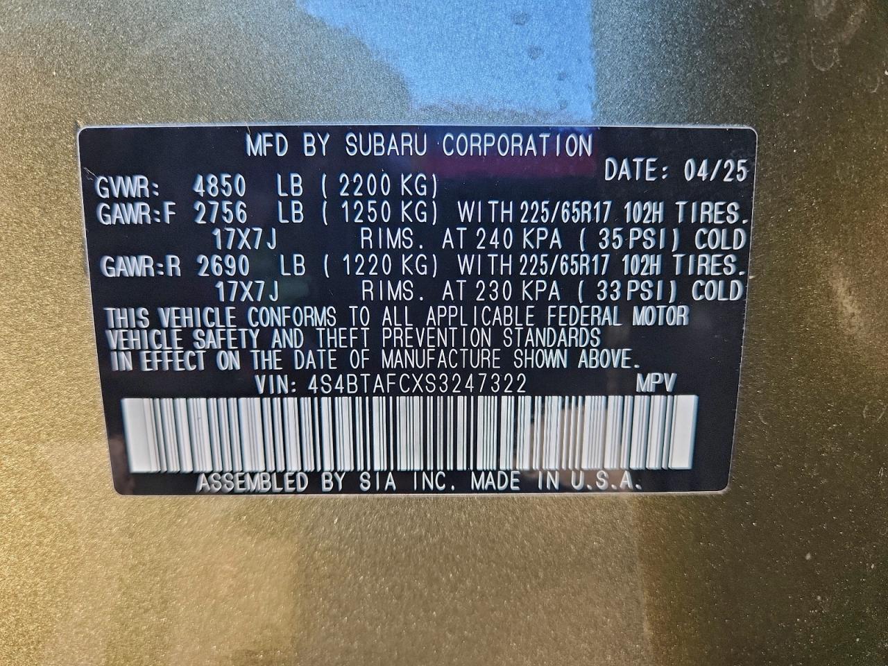 SUBARU OUTBACK PREMIUM