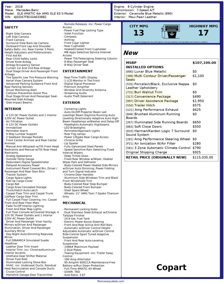 MERCEDES-BENZ GLE-CLASS 63 AMG-S 4MATIC