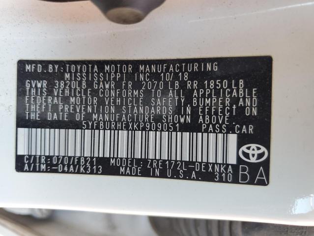 2019 TOYOTA COROLLA L #3283966809