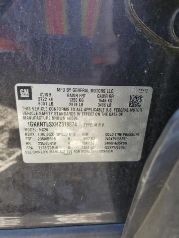 2017 GMC ACADIA ALL 1GKKNTLSXHZ318874