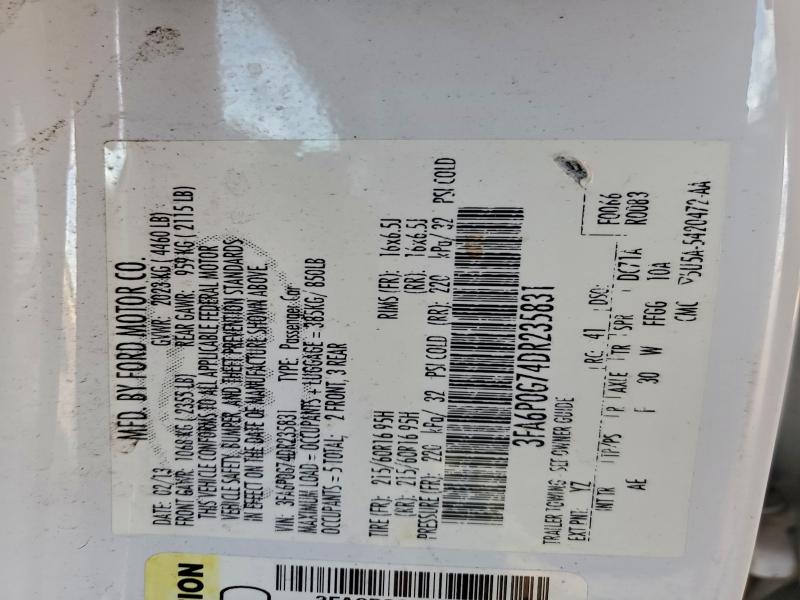 2013 FORD FUSION S #3303975728