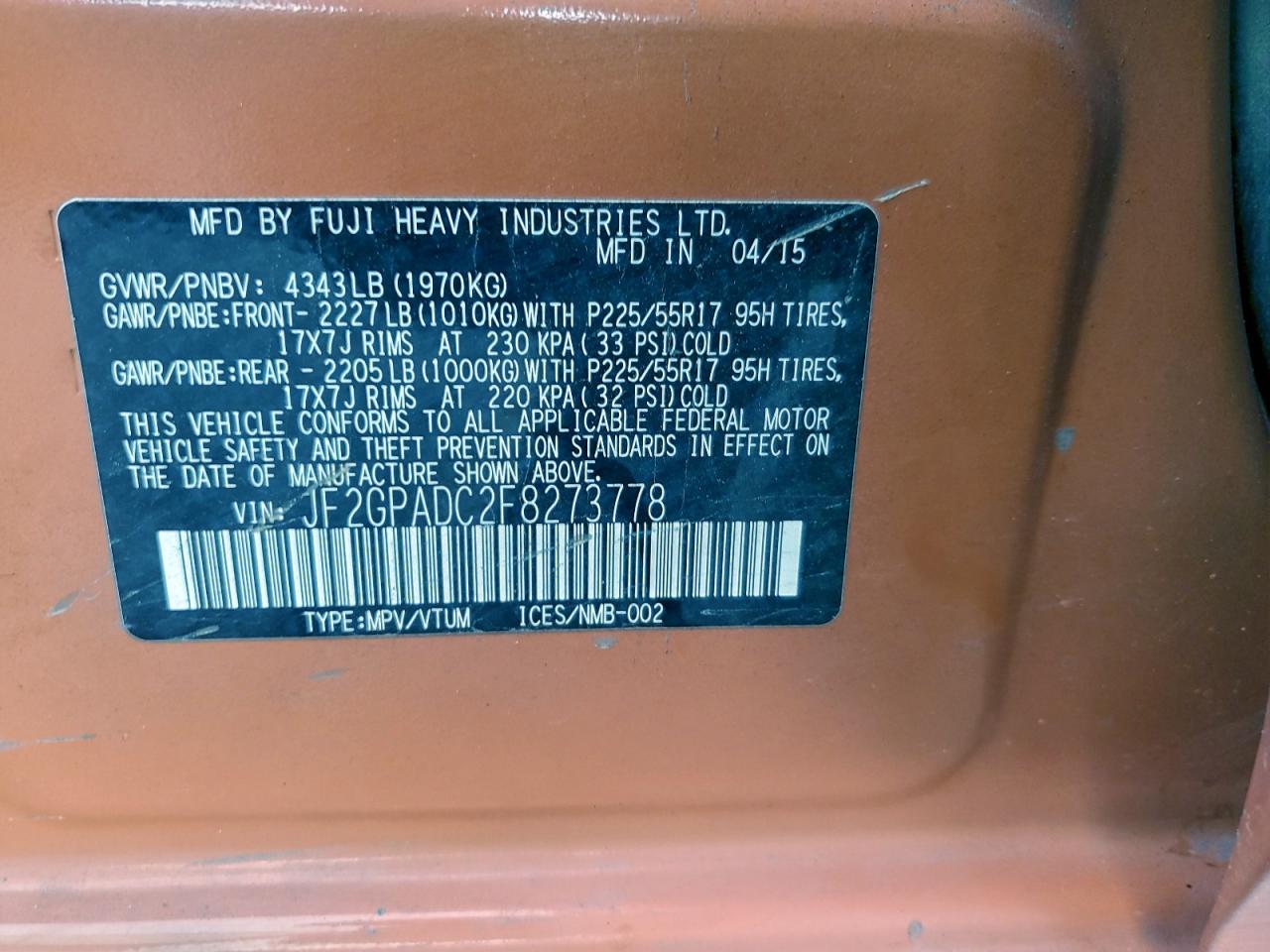 SUBARU XV 2.0 PREMIUM