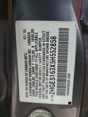 2005 HONDA CIVIC DX V #3287752093