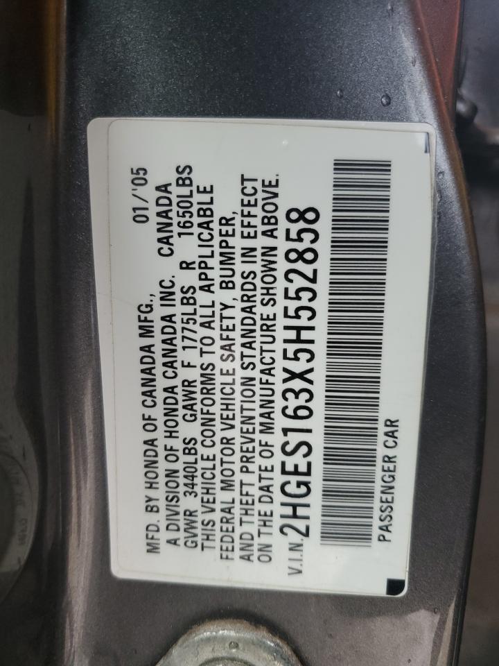 Lot #3287752093 2005 HONDA CIVIC DX V