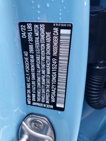 2022 PORSCHE TAYCAN WP0AA2Y10NSA15249