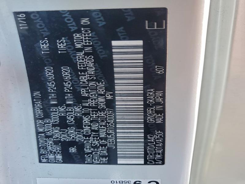 2016 TOYOTA 4RUNNER SR #3303830454