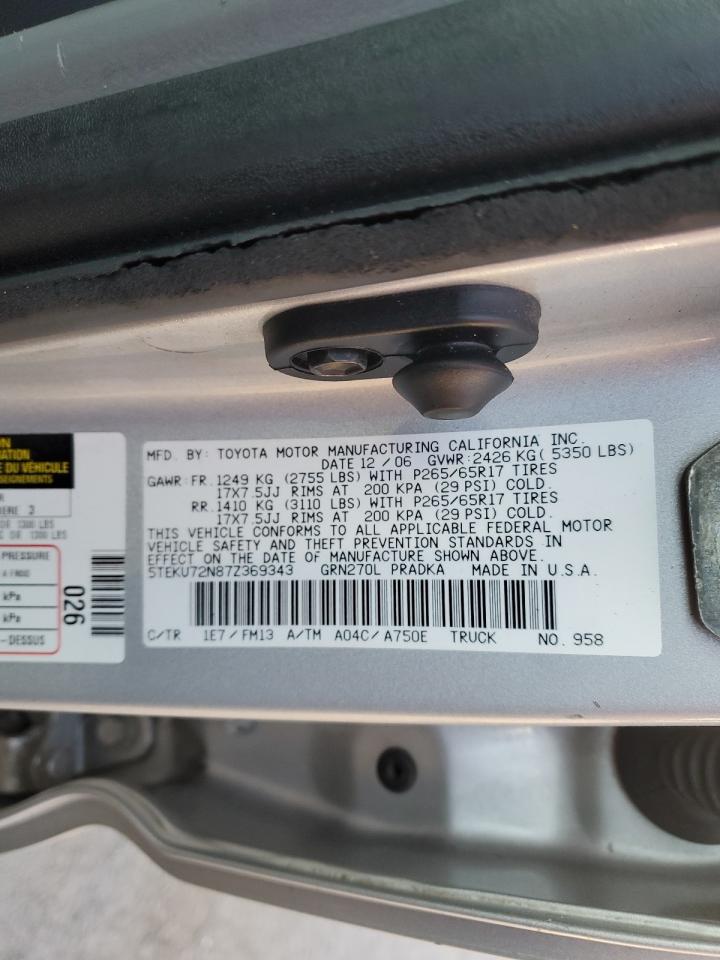 Lot #3302617398 2007 TOYOTA TACOMA DOU