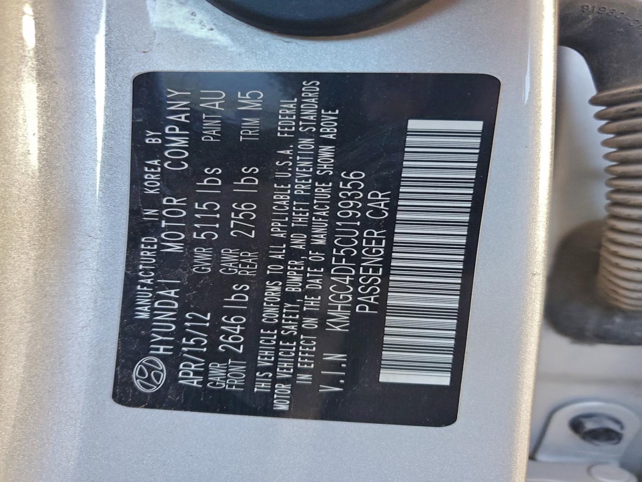 HYUNDAI GENESIS 4.6L